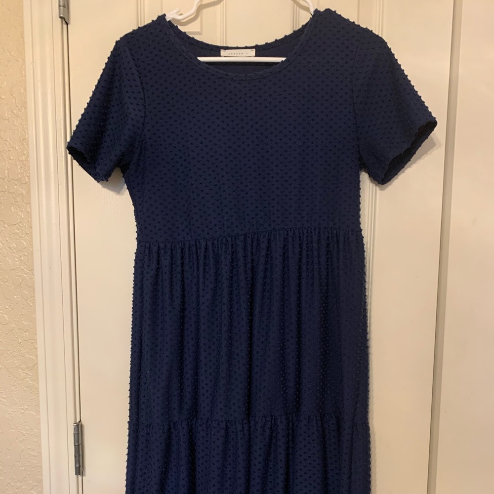 Pink blush Maternity navy blue dress